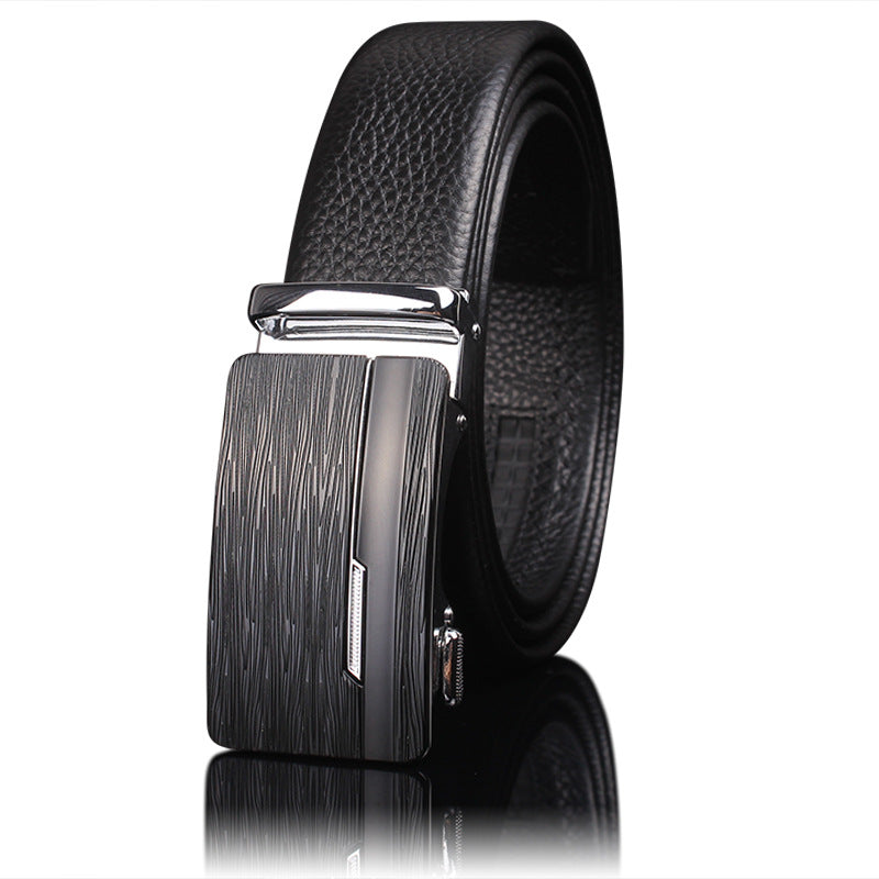 First-layer Cowhide Leather Belt For Men, High-end Genuine Leather Automatic Buckle, Business Belt, Men Casual Pants With Girdle