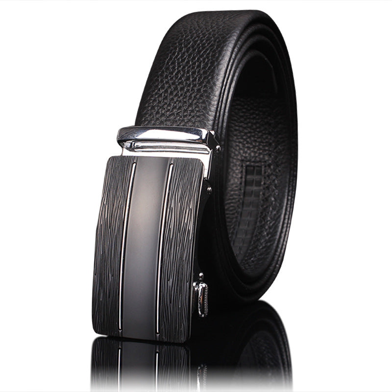 First-layer Cowhide Leather Belt For Men, High-end Genuine Leather Automatic Buckle, Business Belt, Men Casual Pants With Girdle