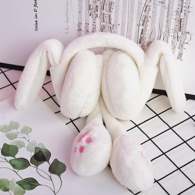 Moving Bunny Ears Earmuffs Student Earmuffs Ear Warm Autumn And Winter Cute Warm Plush Earmuffs For Women