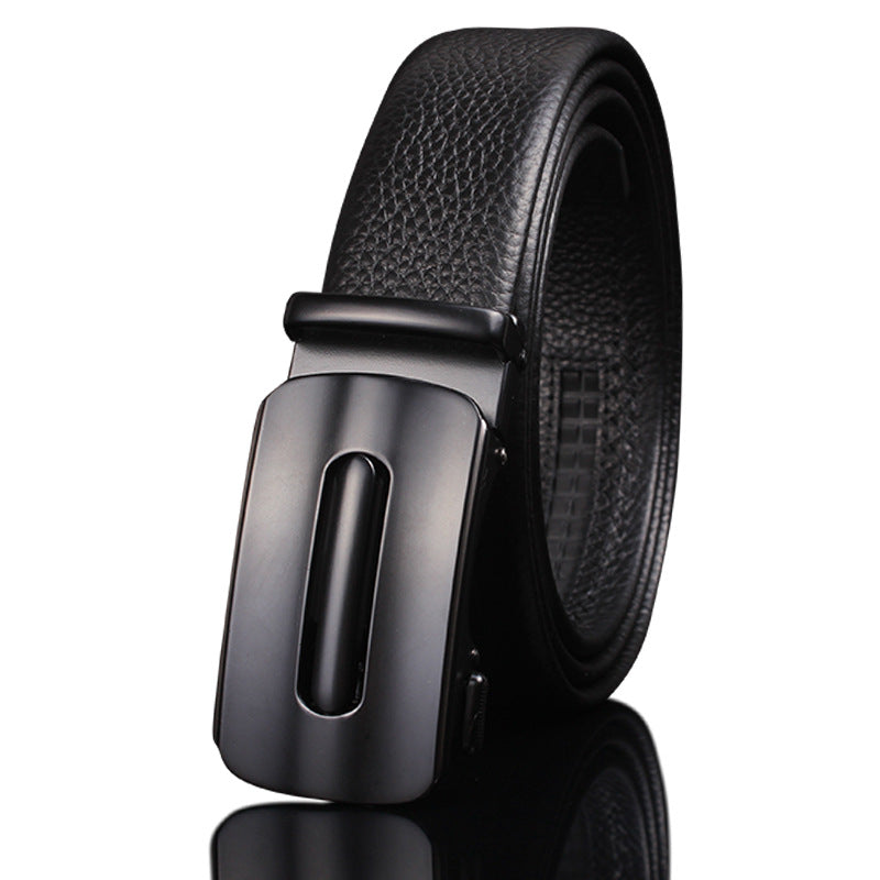 First-layer Cowhide Leather Belt For Men, High-end Genuine Leather Automatic Buckle, Business Belt, Men Casual Pants With Girdle