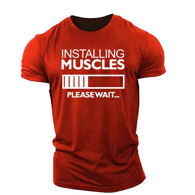 Cross-border Amazon Ebay Popular Men's Fitness Muscle Brother Short-sleeved T-shirt