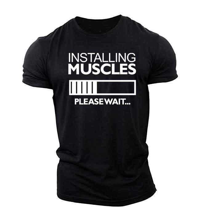 Cross-border Amazon Ebay Popular Men's Fitness Muscle Brother Short-sleeved T-shirt