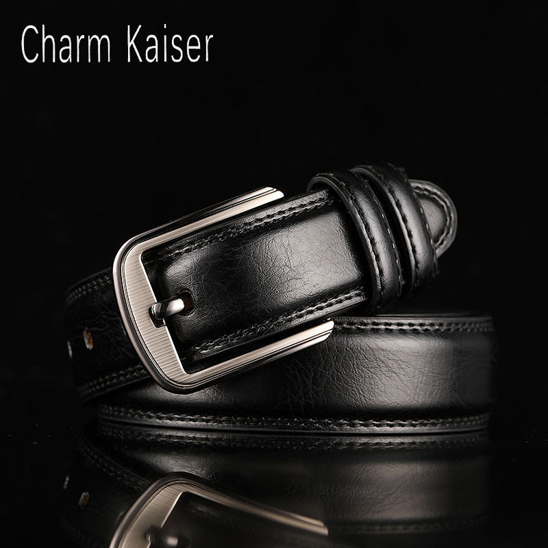 Belt Men's Belt Boys' Real Cowhide Pin Buckle Belt Brown Middle-aged Youth Casual Trendy Men's Belt