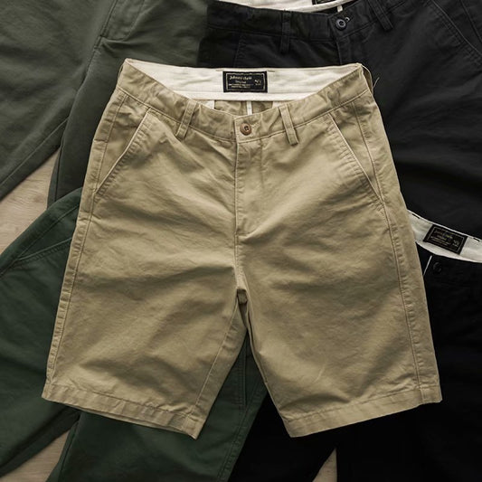 New Men's Casual Shorts Solid Color All-match Five-point Pants