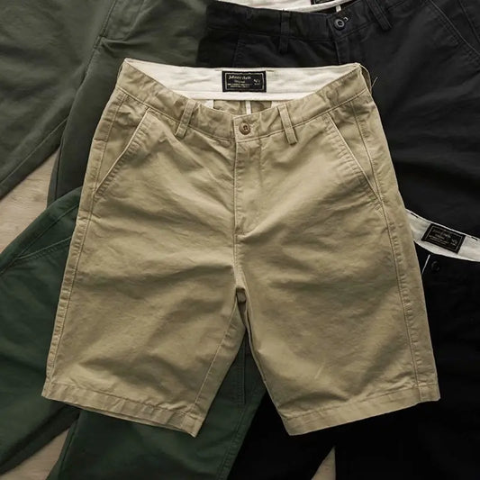 New Men's Casual Shorts Solid Color All-match Five-point Pants
