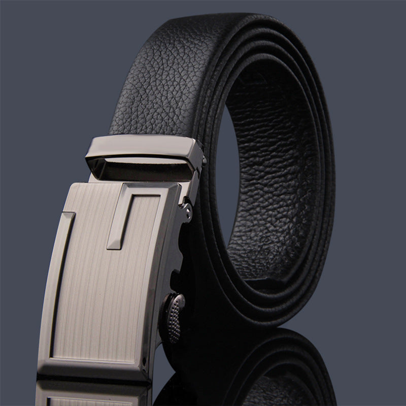First-layer Cowhide Leather Belt For Men, High-end Genuine Leather Automatic Buckle, Business Belt, Men Casual Pants With Girdle