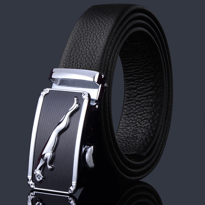 First-layer Cowhide Leather Belt For Men, High-end Genuine Leather Automatic Buckle, Business Belt, Men Casual Pants With Girdle