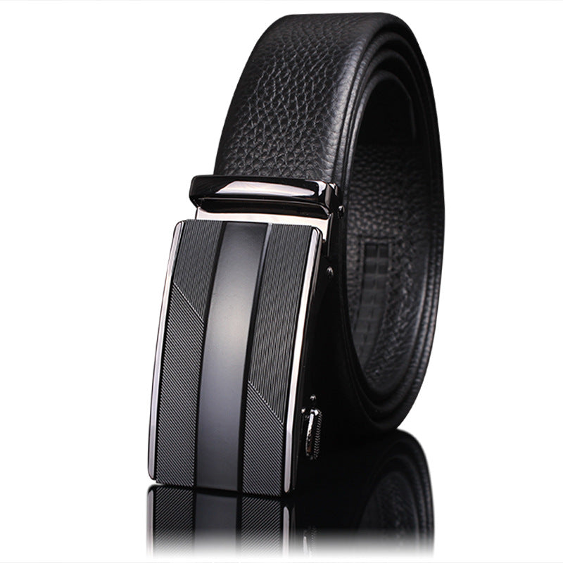 First-layer Cowhide Leather Belt For Men, High-end Genuine Leather Automatic Buckle, Business Belt, Men Casual Pants With Girdle