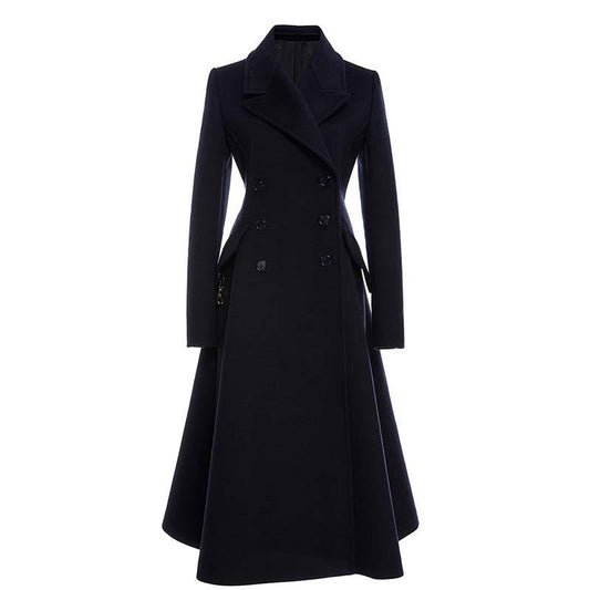 European Station Long Woolen Coat Coat Women's Autumn And Winter 2020 Elegant Slim Fit Women's Wear Plus Size Thickened Woolen Coat