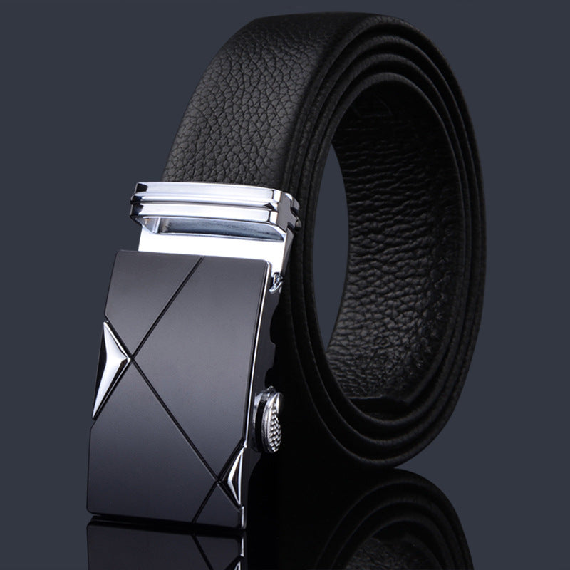 First-layer Cowhide Leather Belt For Men, High-end Genuine Leather Automatic Buckle, Business Belt, Men Casual Pants With Girdle