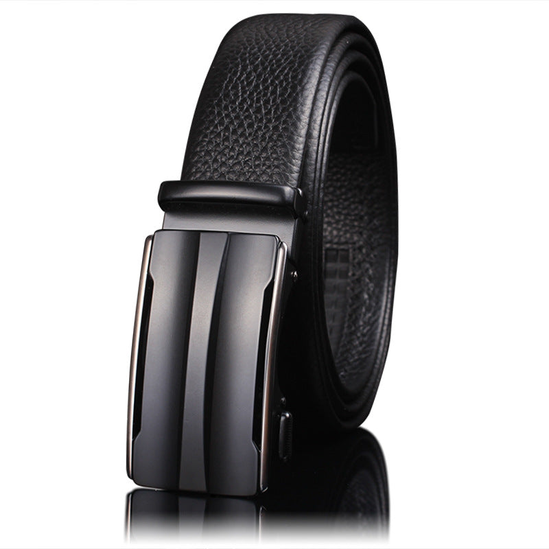 First-layer Cowhide Leather Belt For Men, High-end Genuine Leather Automatic Buckle, Business Belt, Men Casual Pants With Girdle