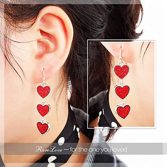 New Dripping Oil Full Diamond European And American Love Earrings Cross-border Amazon Heart Valentine's Day Accessories Earrings Love Letters