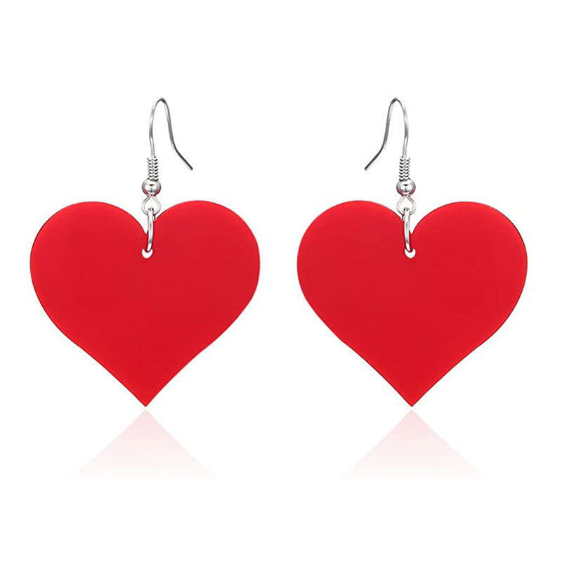 New Dripping Oil Full Diamond European And American Love Earrings Cross-border Amazon Heart Valentine's Day Accessories Earrings Love Letters