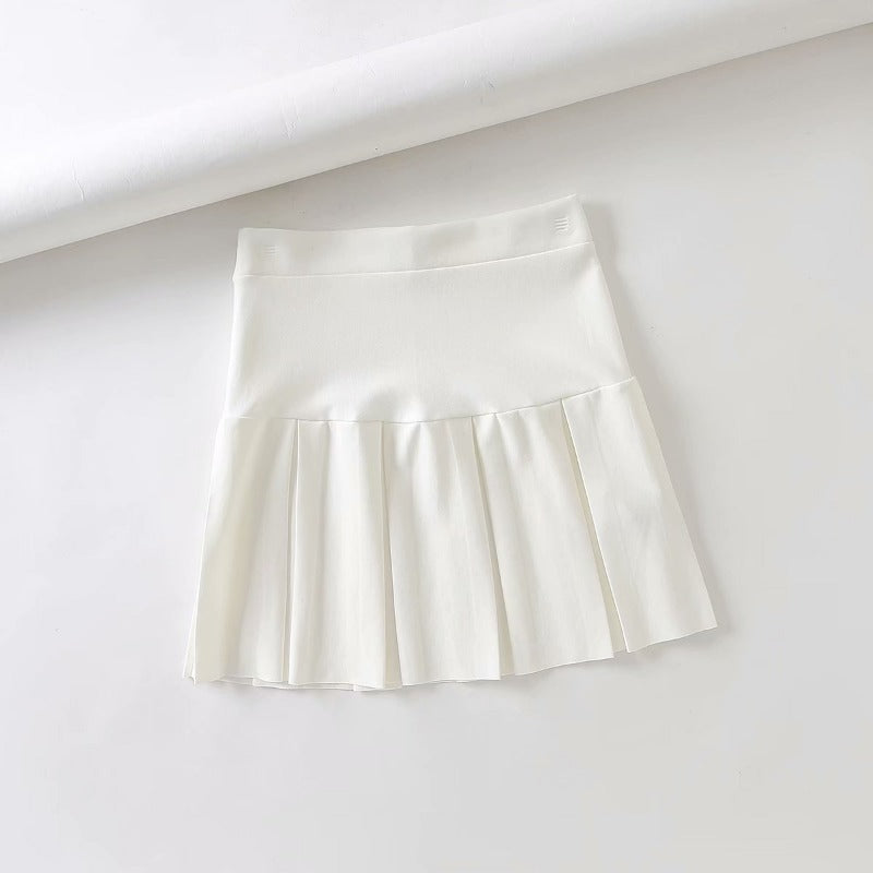 Autumn High Waist Elastic Pleated Blogger Knitted Skirt Elastic Skirt