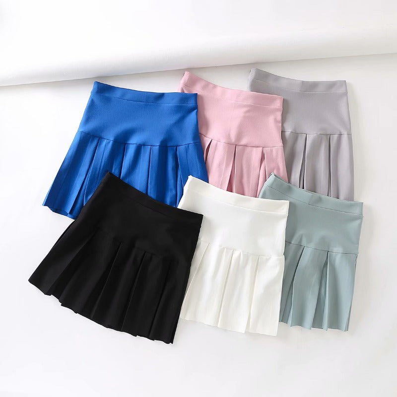 Autumn High Waist Elastic Pleated Blogger Knitted Skirt Elastic Skirt