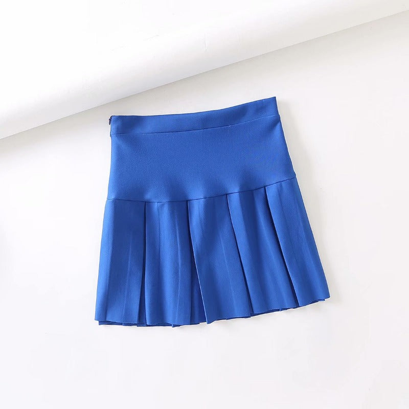 Autumn High Waist Elastic Pleated Blogger Knitted Skirt Elastic Skirt