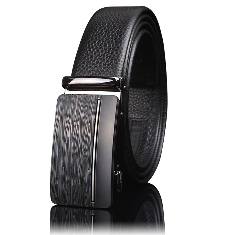 First-layer Cowhide Leather Belt For Men, High-end Genuine Leather Automatic Buckle, Business Belt, Men Casual Pants With Girdle