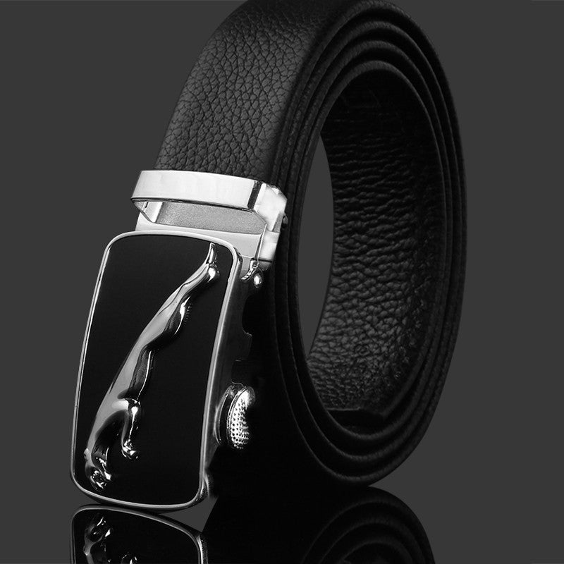 First-layer Cowhide Leather Belt For Men, High-end Genuine Leather Automatic Buckle, Business Belt, Men Casual Pants With Girdle