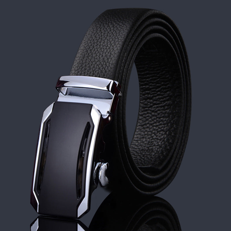 First-layer Cowhide Leather Belt For Men, High-end Genuine Leather Automatic Buckle, Business Belt, Men Casual Pants With Girdle