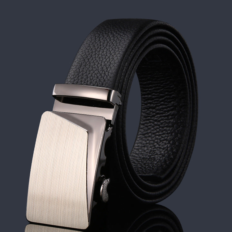 First-layer Cowhide Leather Belt For Men, High-end Genuine Leather Automatic Buckle, Business Belt, Men Casual Pants With Girdle