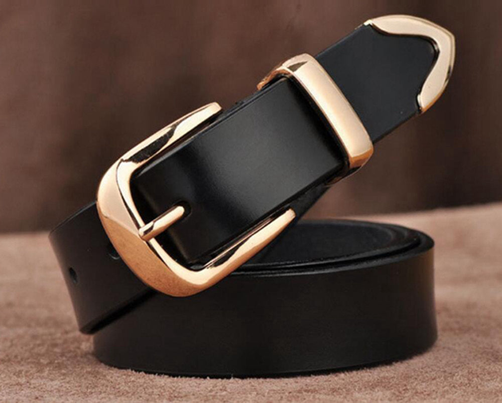 Wholesale British Women's Belt Cowhide All-match Fashion Jeans Belt Belt Middle-aged And Young Girls Decorative Belt