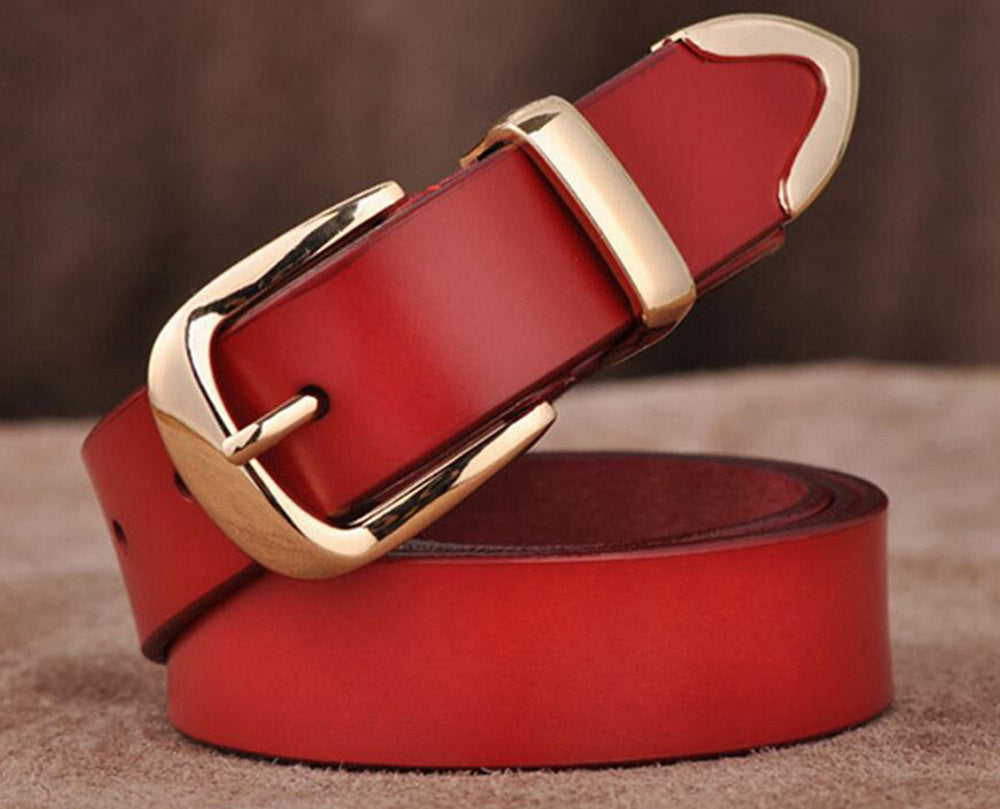 Wholesale British Women's Belt Cowhide All-match Fashion Jeans Belt Belt Middle-aged And Young Girls Decorative Belt