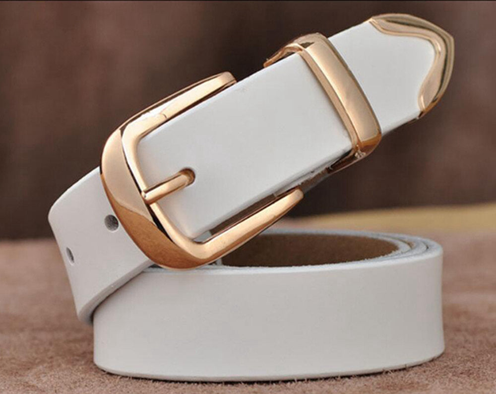 Wholesale British Women's Belt Cowhide All-match Fashion Jeans Belt Belt Middle-aged And Young Girls Decorative Belt