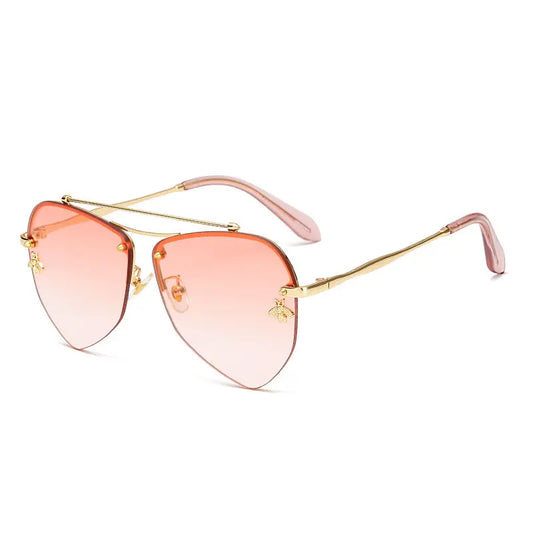 Metal diamond polygon UV protection sunglasses