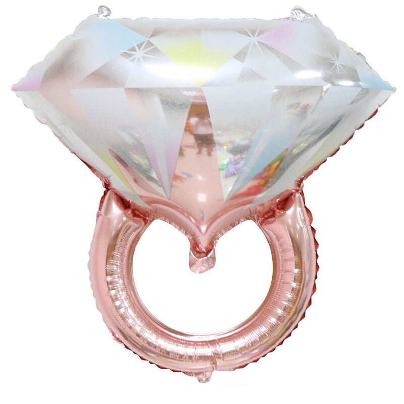 New Diamond Ring Balloon Color Diamond Ring Aluminum Film Balloon Wedding Wedding Party Decoration Ring Balloon Wholesale