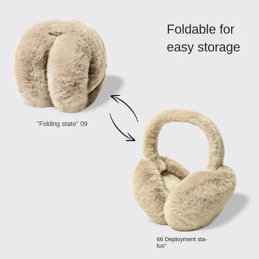 Plush Earmuffs Winter Women's Fashion Winter Warm Ear Bag Ear Protection Ear Cover Foldable Anti-freezing Earmuffs For Students