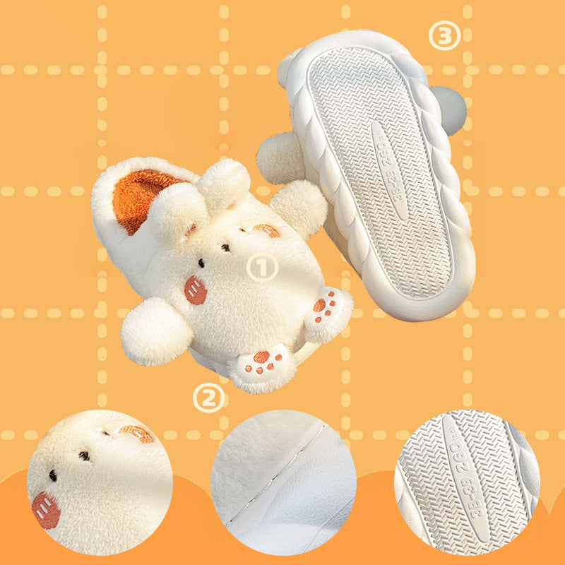 Cixi Cotton Slippers Women's Winter Bag With 2022 New Thick Bottom Cute Warm Two-wear Plush Cotton Slippers For Outer Wear