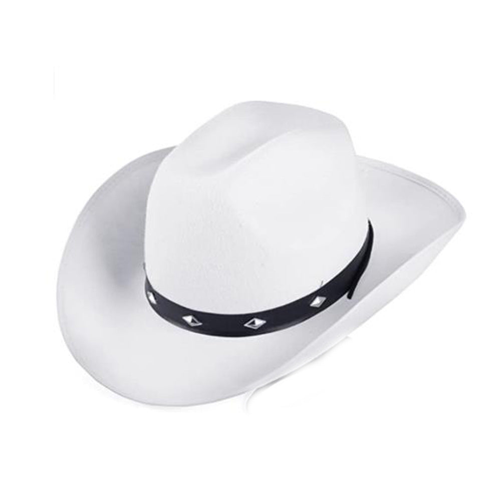 Chapéu de cowboy rosa com rebites Chapéu de cowboy ocidental com rebites Chapéu de feltro rosa