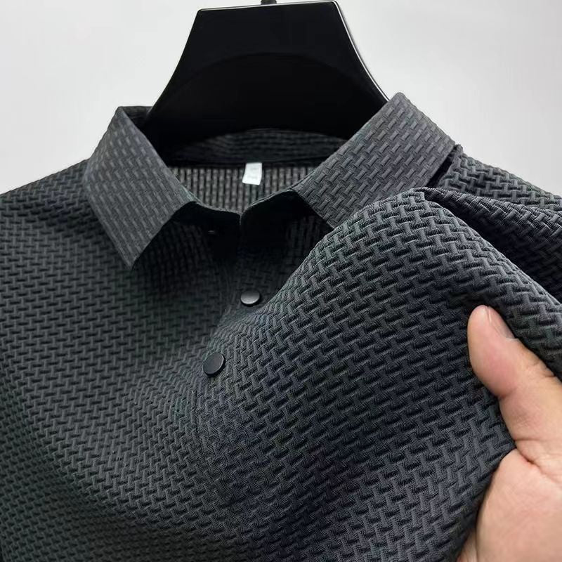 Premium shirt or t-shirt available in black, white, blue, khaki, green, and more – featuring a textured woven pattern, soft breathable fabric, and refined craftsmanship for stylish everyday wear.