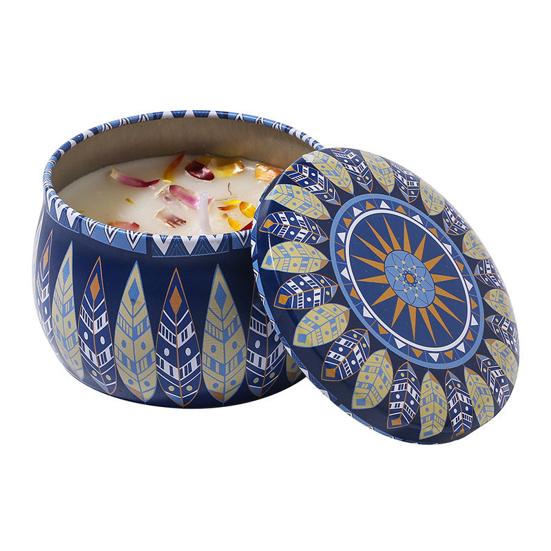 Cross-border Southeast Asia Tinplate Can Indoor Dried Flowers Aromatherapy Candle Birthday Gift Fragrance Expansion Creative Fragrance Candle