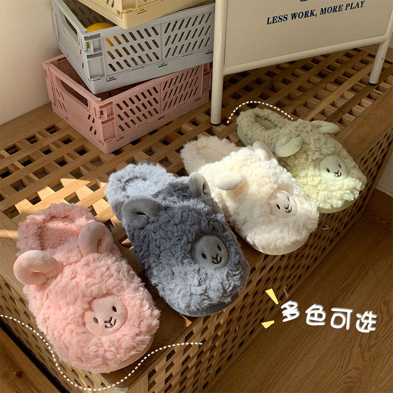 Cotton Slippers Bag With Women Autumn And Winter Indoor Home Couples Wear Cartoon Cute Thick Bottom Warm Cotton Shoes Men Winter
