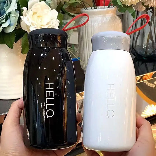 New Haile Vacuum Cup Portable Mini Small Creative Simple Water Cup Couple Stainless Steel Big Belly Portable Cup