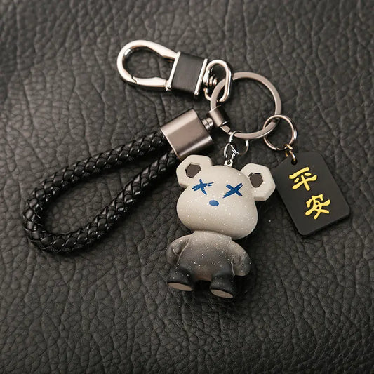 High-end Exquisite Pendant Anti-lost Car Key Chain Schoolbag Pendant Doll Couple Star Bear Key Chain Wholesale
