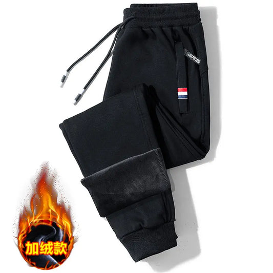 Autumn And Winter New Casual Pants Men's Fleece Thickened Warm Solid Color Pants Men's Sweatpants Trousers Loose Lamb Velvet Tide