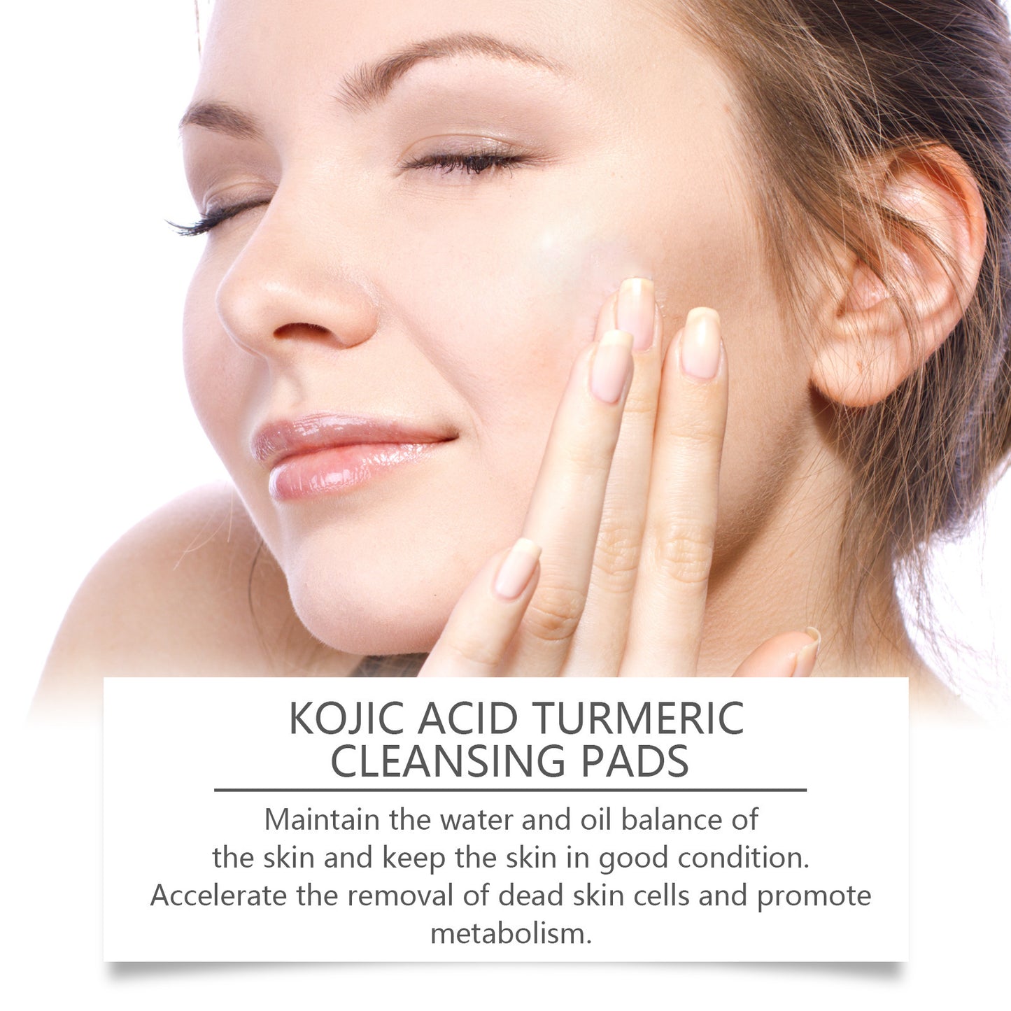 EELHOE Turmeric Kojic Acid Cleansing Pad Gentle Cleansing Skin Care Fades Acne Facial Brightening And Tender Pores