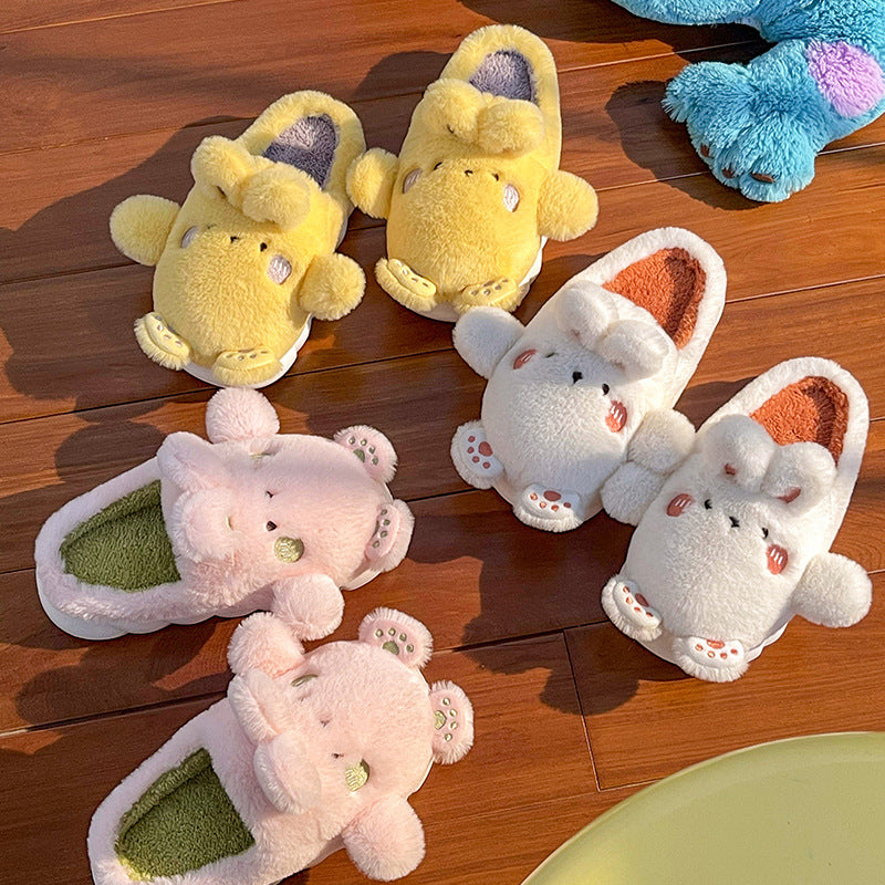 Cixi Cotton Slippers Women's Winter Bag With 2022 New Thick Bottom Cute Warm Two-wear Plush Cotton Slippers For Outer Wear
