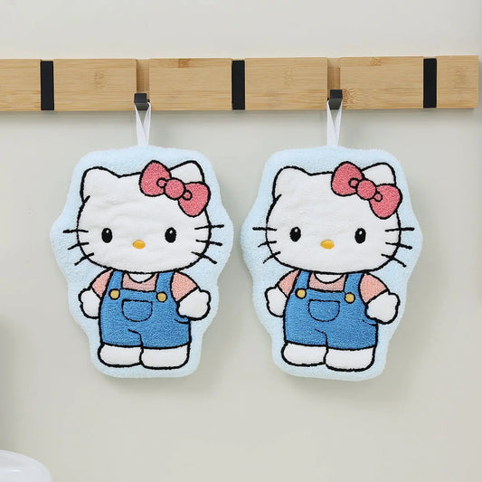 Cute Kitty Hanging Hand Towel – Soft Absorbent Bathroom & Kitchen Towel
