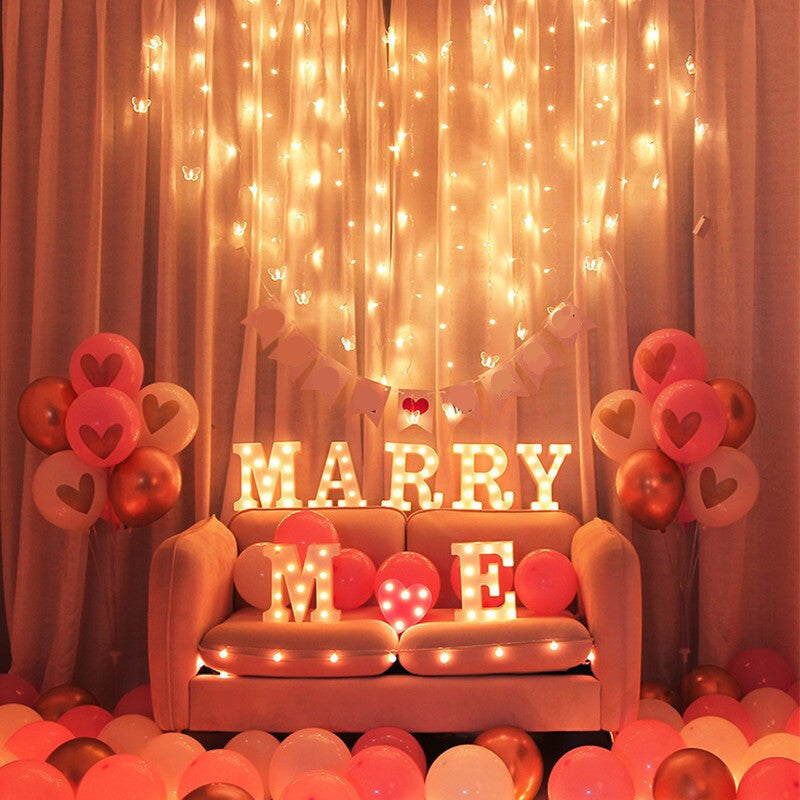 Tanabata Valentine's Day Marryme Letter Lamp Indoor Proposal Decorative Props Set Spot Wholesale