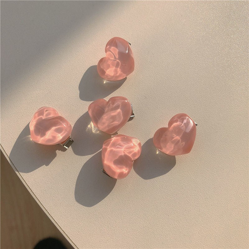 Super Sweet Pink Hairpin Series Girl's Bow Peach Camellia Peach Heart Hairpiece Headwear