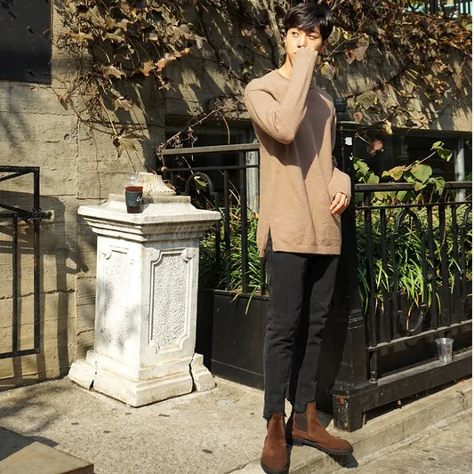 Jeans Men's Trendy Brand Slim Feet Trendy Nine-point Pants Straight Hole Casual Pants 2022 Spring Men's Pants