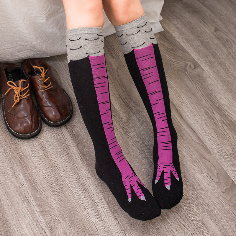 New Stockings Over The Knee Long Tube Lolita Stockings Knitted Chicken Feet Socks JK Long Happy Socks