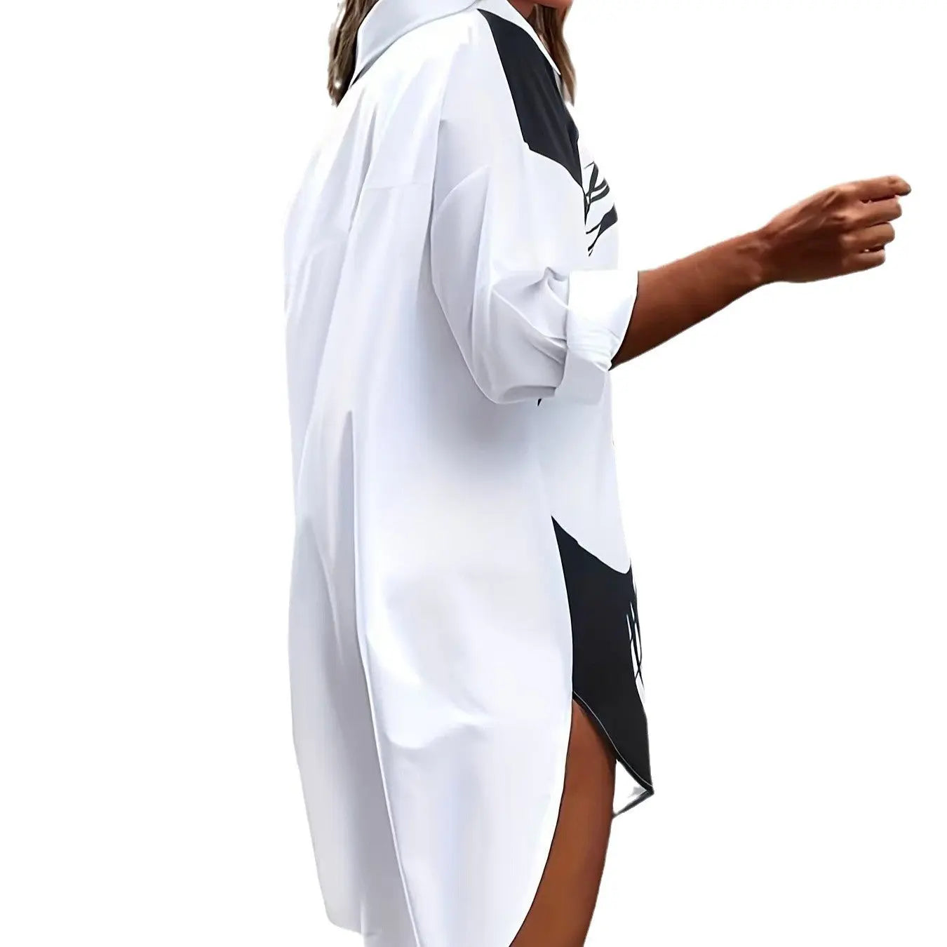 2024 New, Spring And Autumn Amazon European And American Fashion Casual Elegant Women's Positioning Face Printing Long Sleeve Shirt