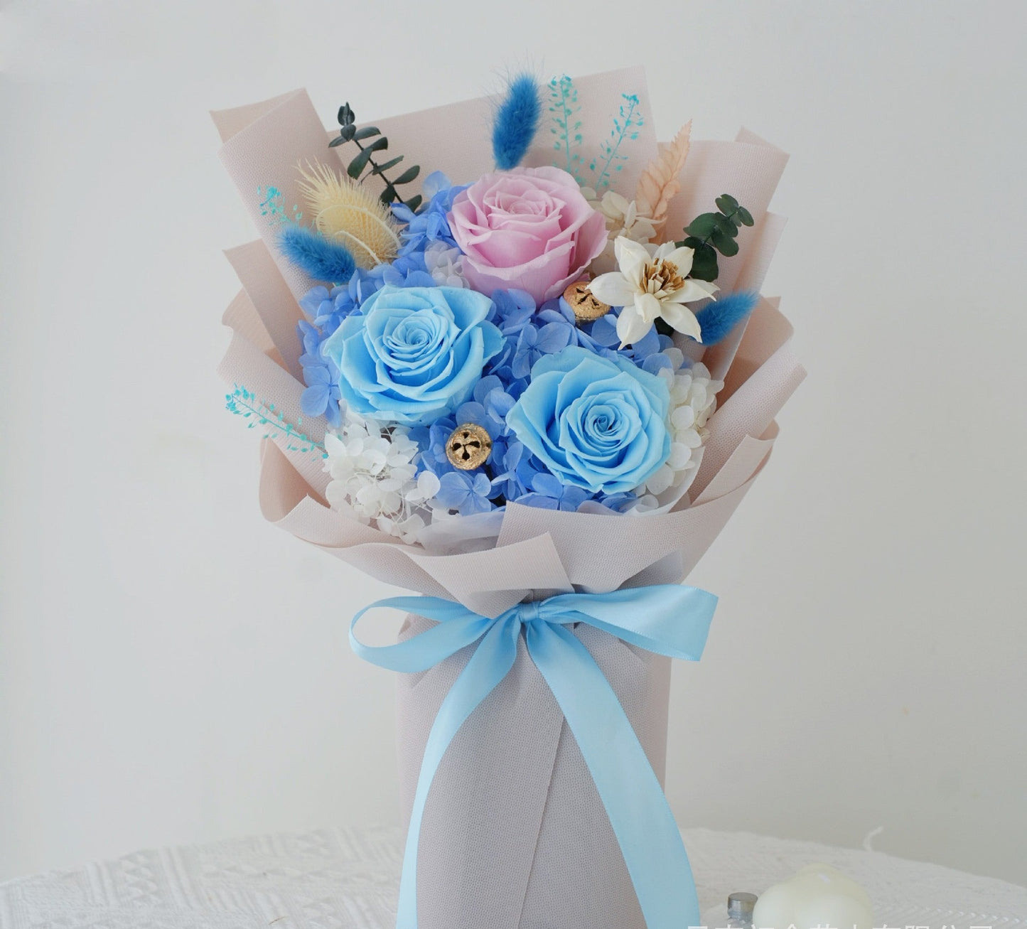 Blue Bouquet Immortal Bouquet Finished High Sense Bouquet Teacher's Day Gift Tanabata Gift