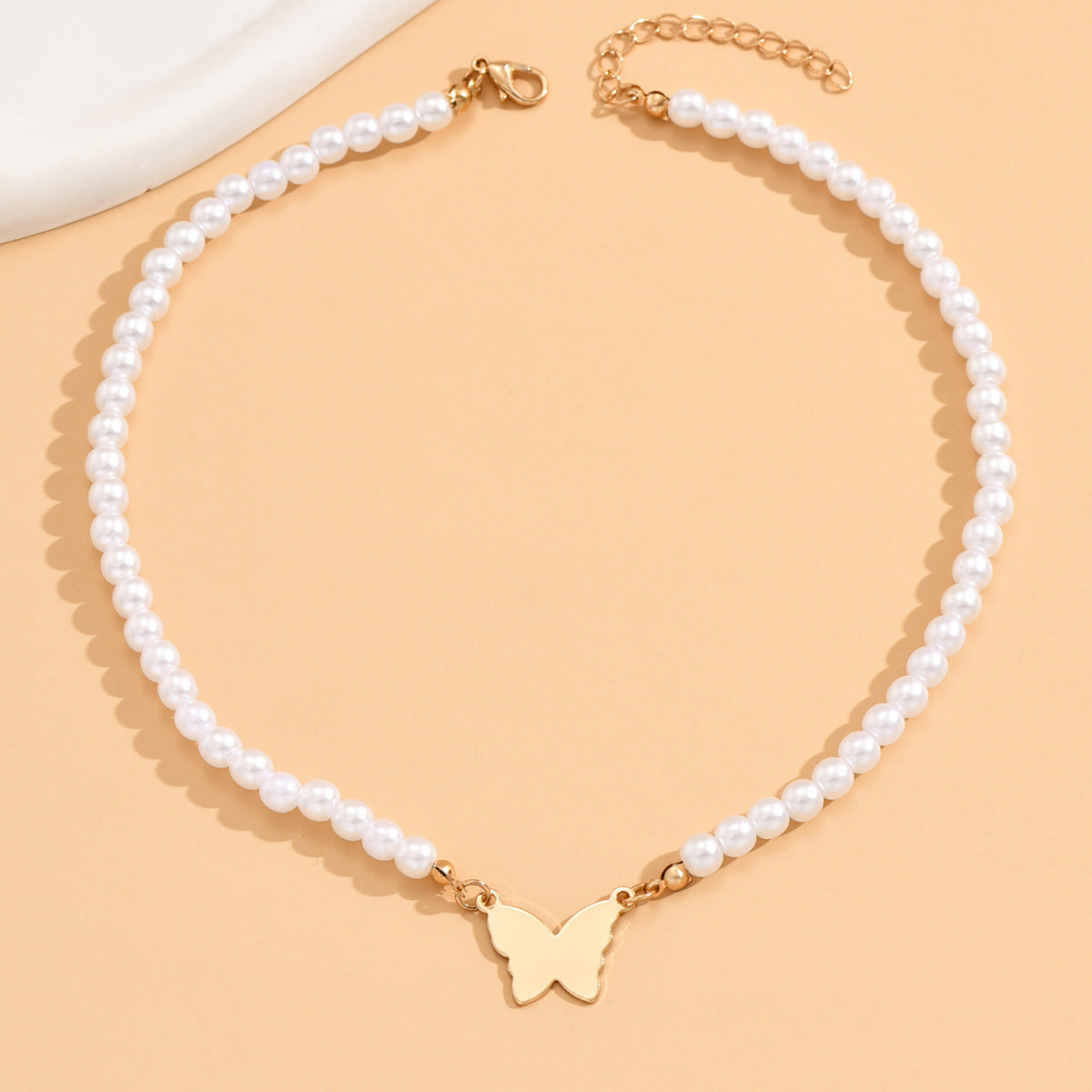European And American Cross-border Jewelry Simple Butterfly Pearl Necklace For Women