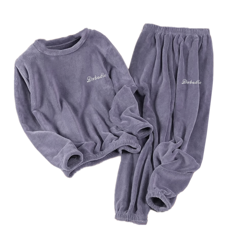 Clearance Couple Warm Suit Women's Plus Size Home Clothes Coral Velvet Lazy Plus Velvet Casual Pants Suit Warm Outer Wear