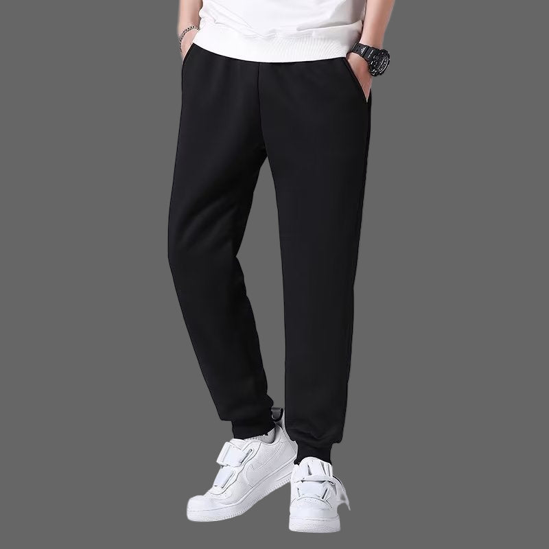 2022 New Sports Velvet Pants Men's Fleece-lined Thickened Loose Leg Sports Casual Trousers Winter Large Size